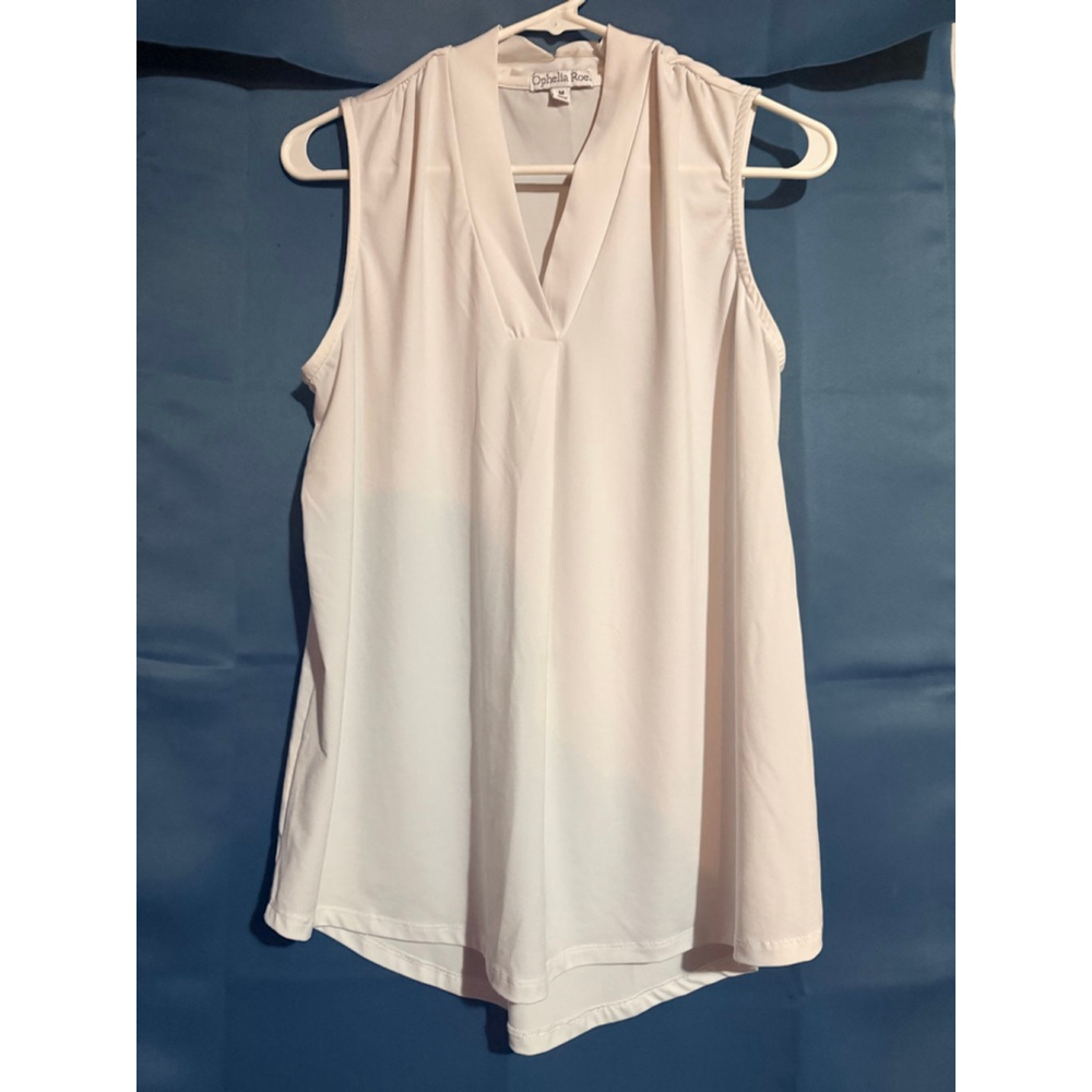 Women's Ophelia Roe White V-Neck Tank Top Size M